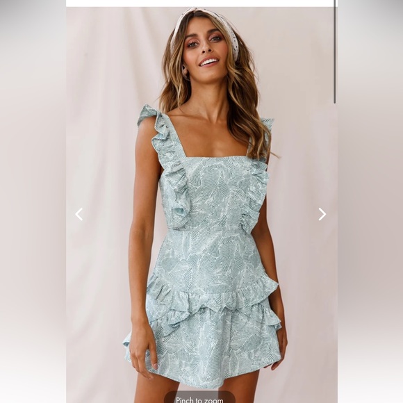 SELFIE LESLIE | Shiloh Tie-Back Pinafore Dress - Sage - Picture 4 of 16